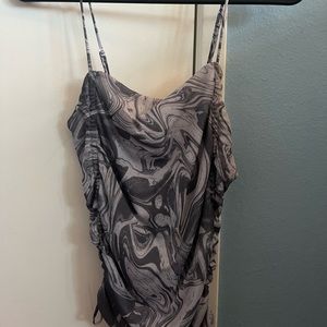Urban Outfitters cinched mesh marble cami